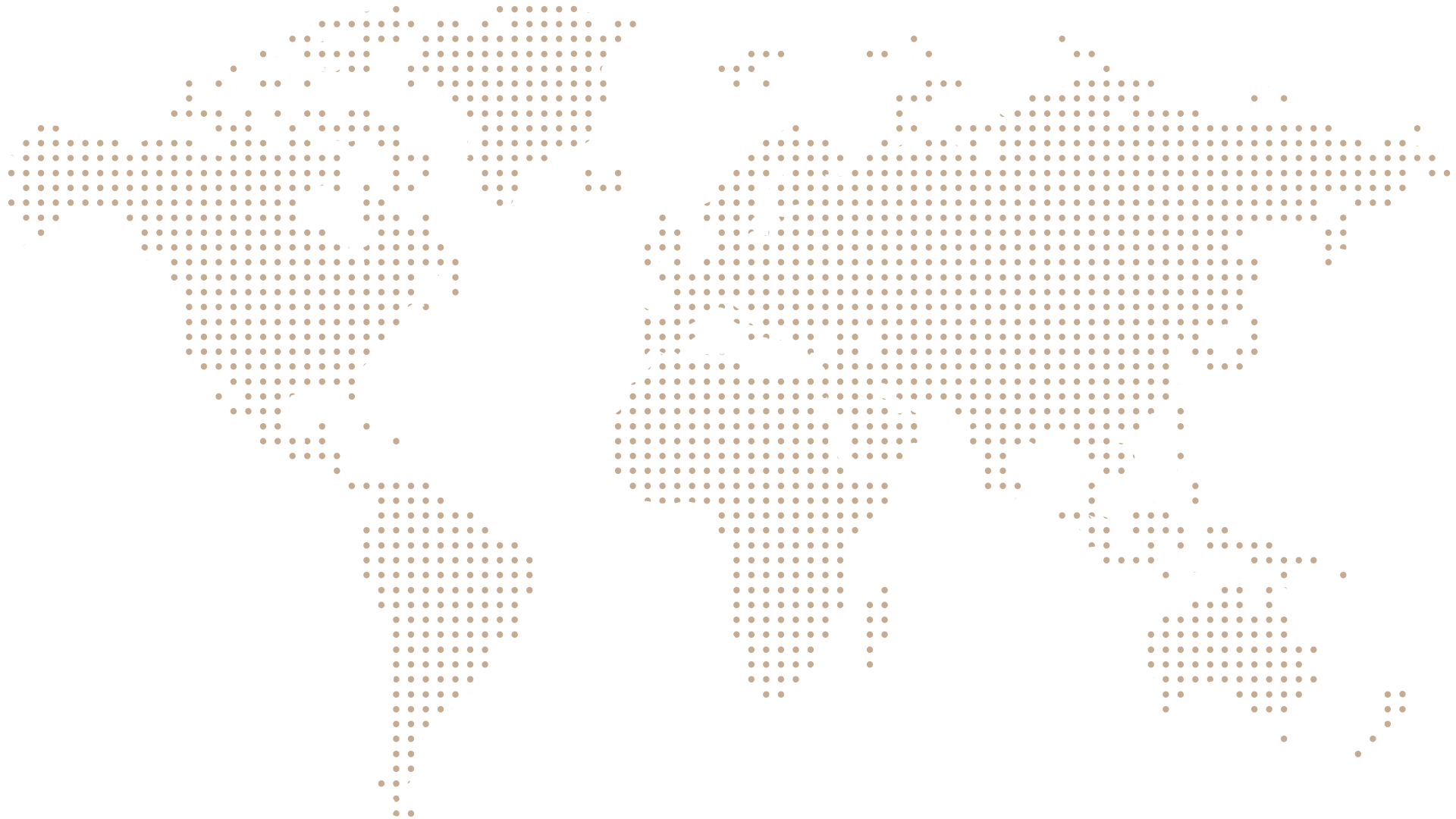 Carte du monde stylisée avec des points représentant les continents.