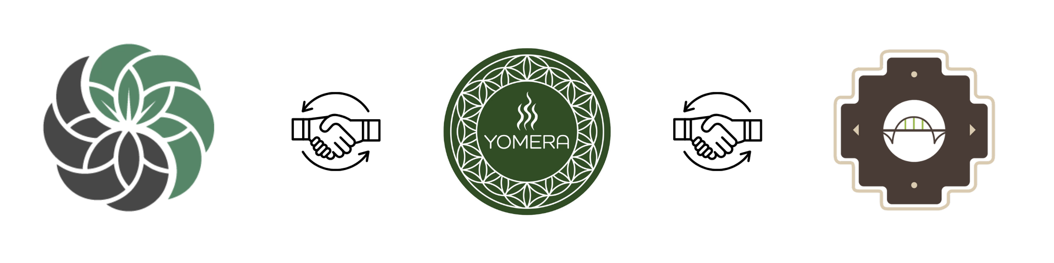 Image that shows a collaboration between Raiz Selvas, Chaka and Yomera companies.
