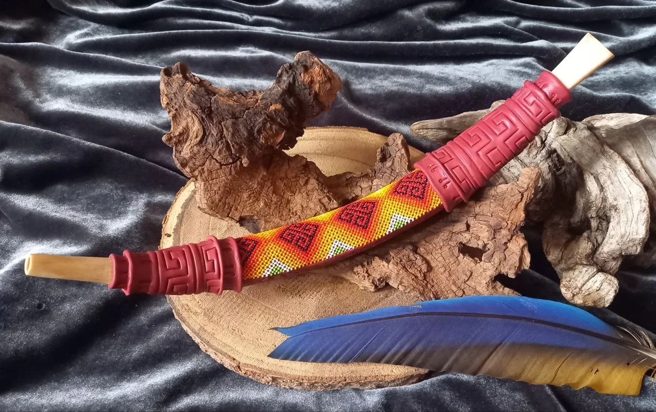 Handmade TEPI from the Jungel of Brazil, Red