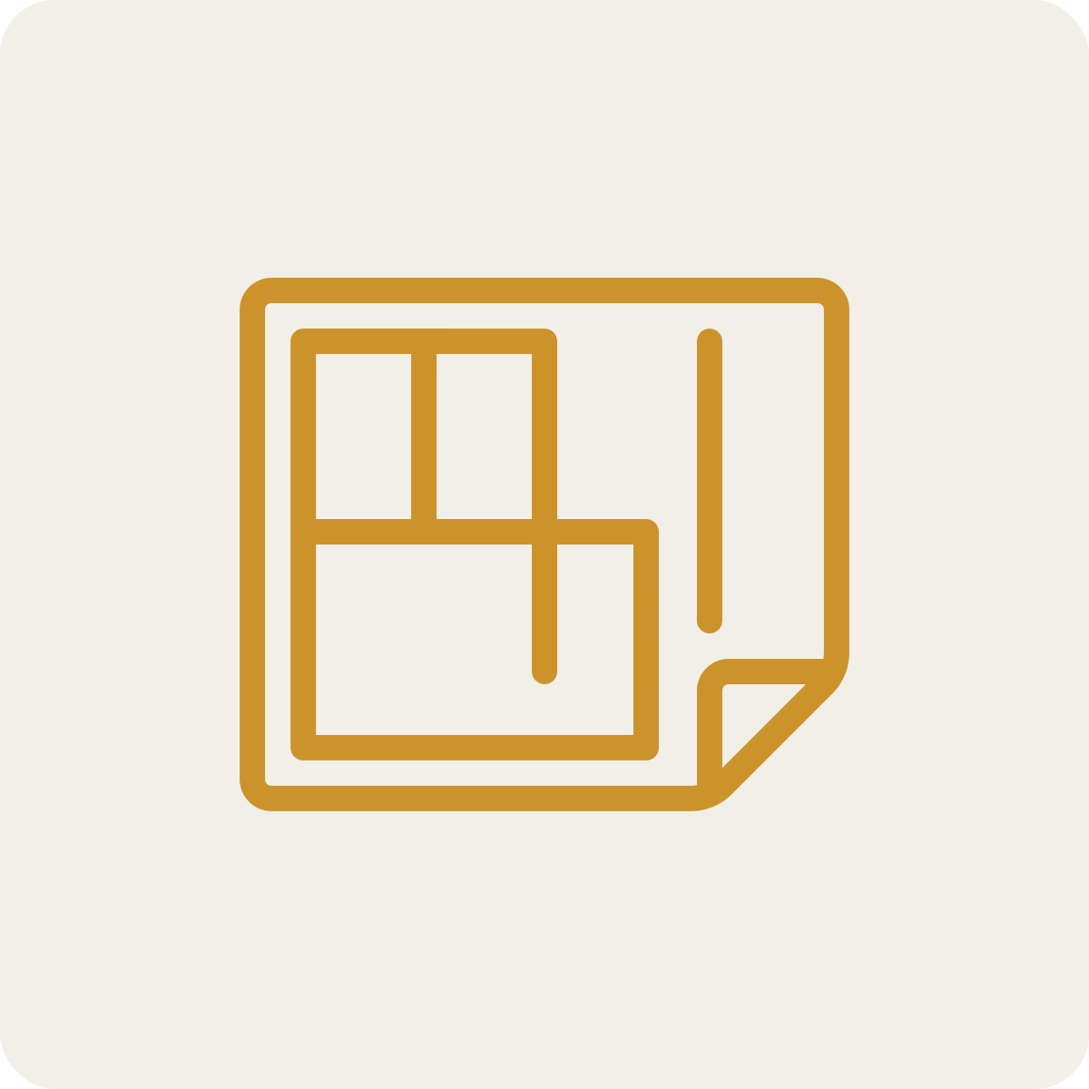 Icon of a folded map with a grid layout, in brown outline on a light background.