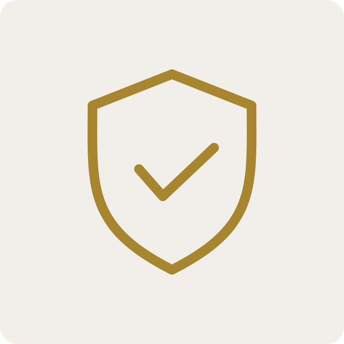 Shield icon with a checkmark inside, representing security or protection.