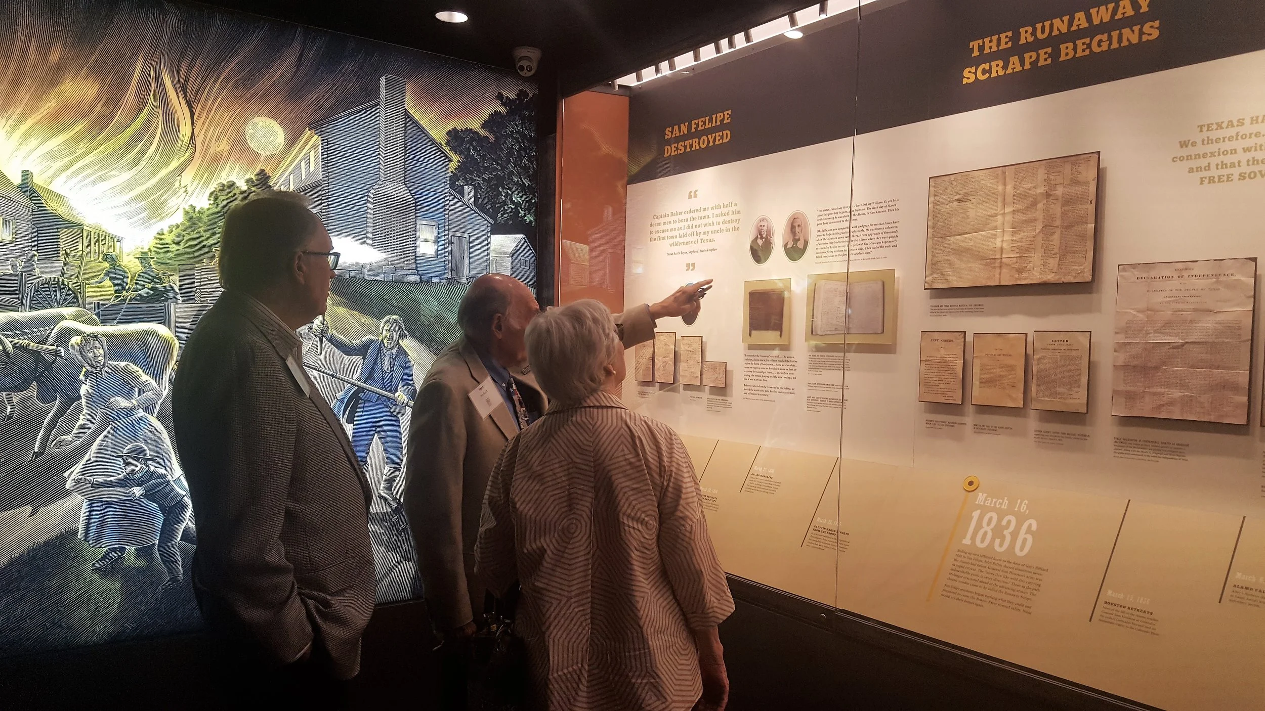 People looking at exhibits