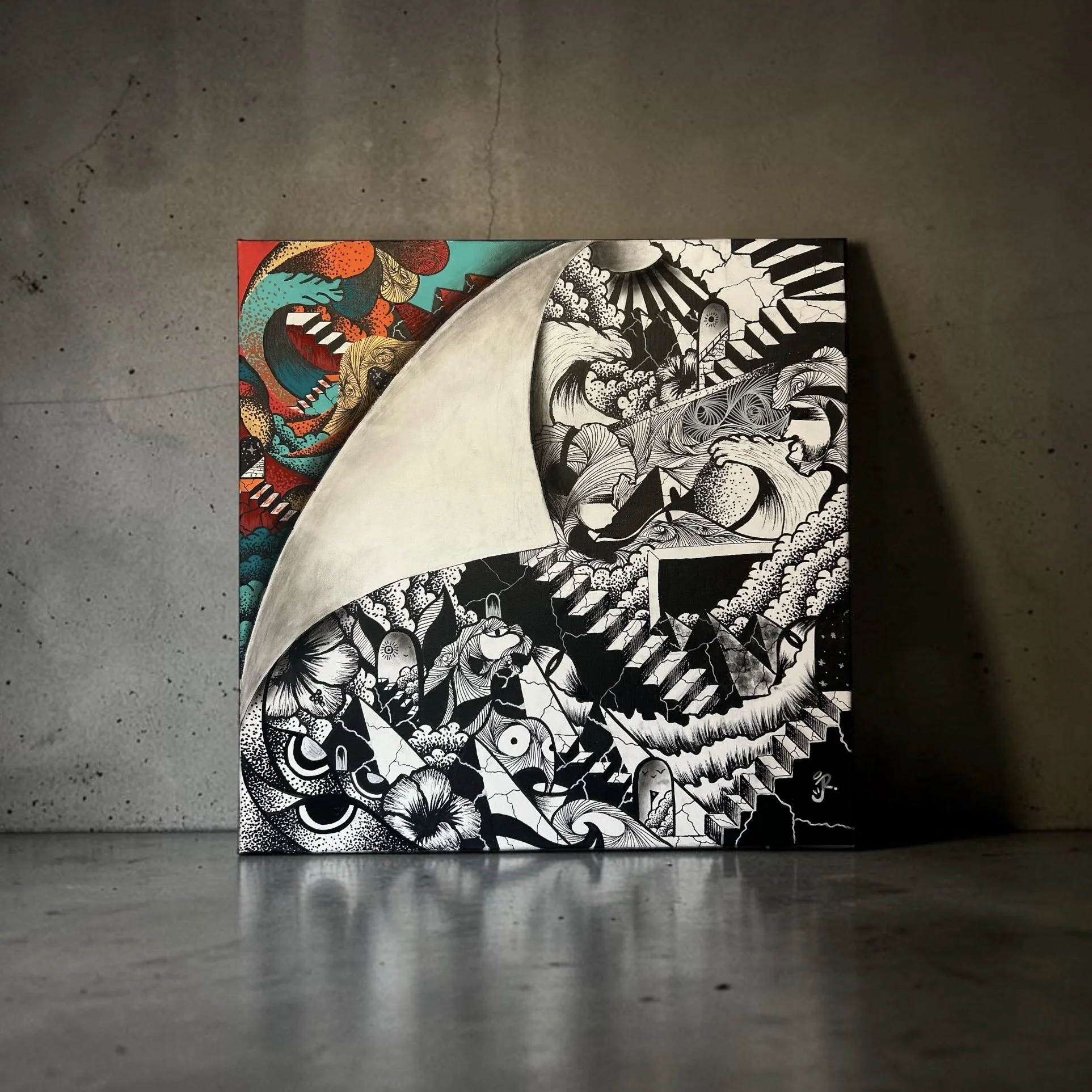 "World Beyond The Surface"  20x20 in