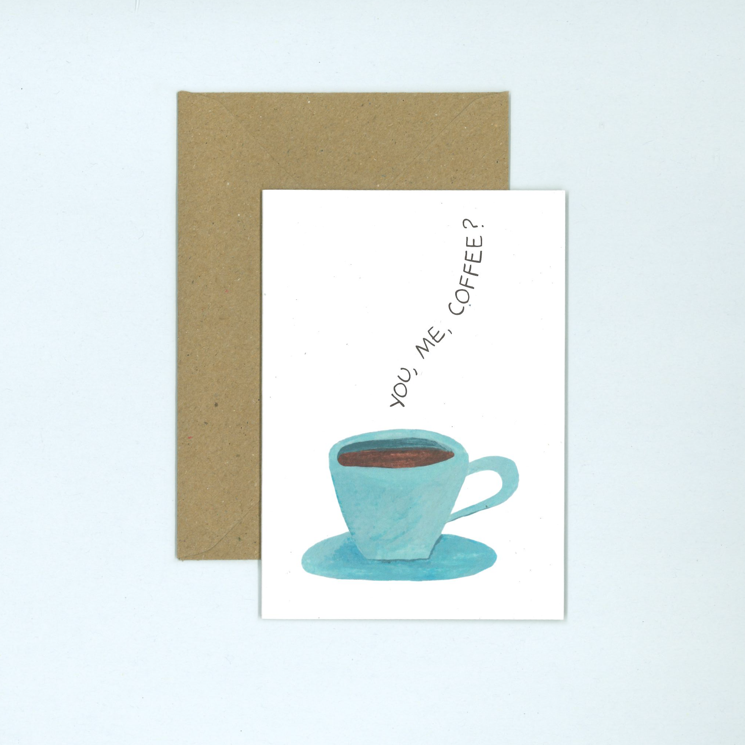 'You, me, coffee' greeting card