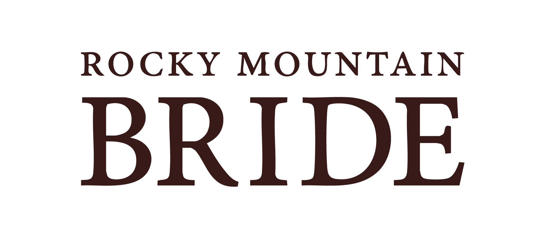 Text reads 'Rocky Mountain BRIDE' in a rustic font.