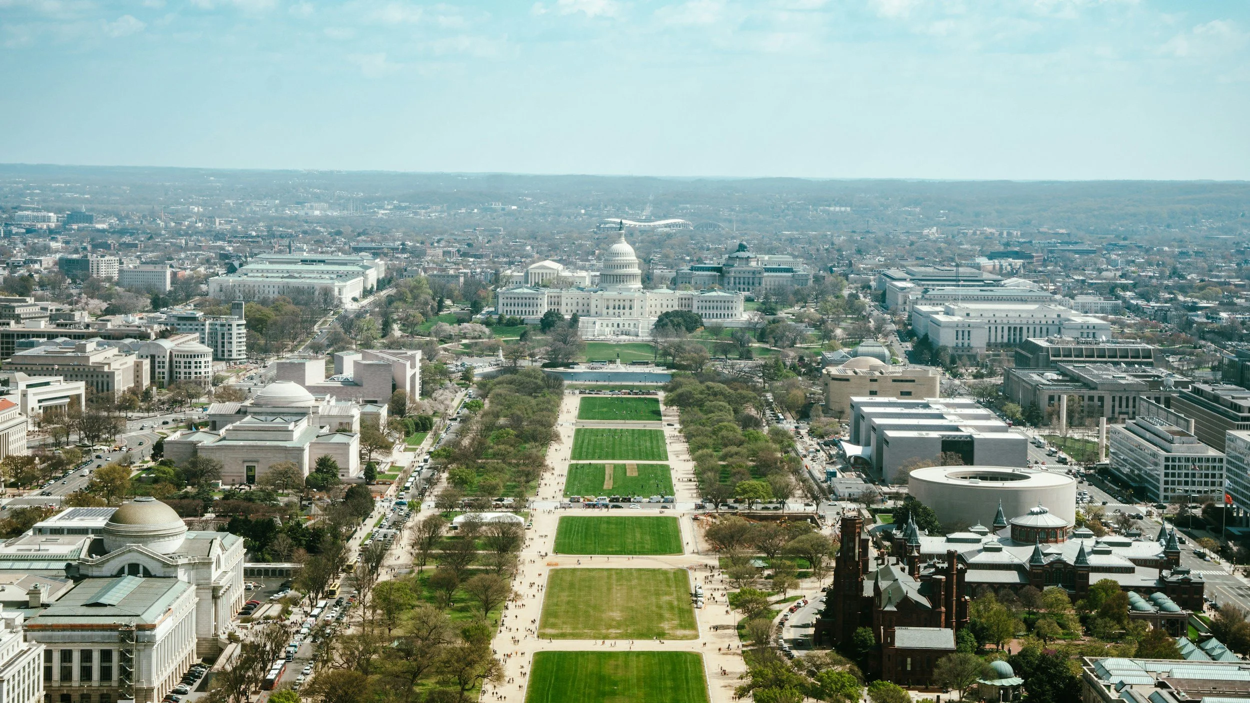 Ariel view of Washington, DC.
