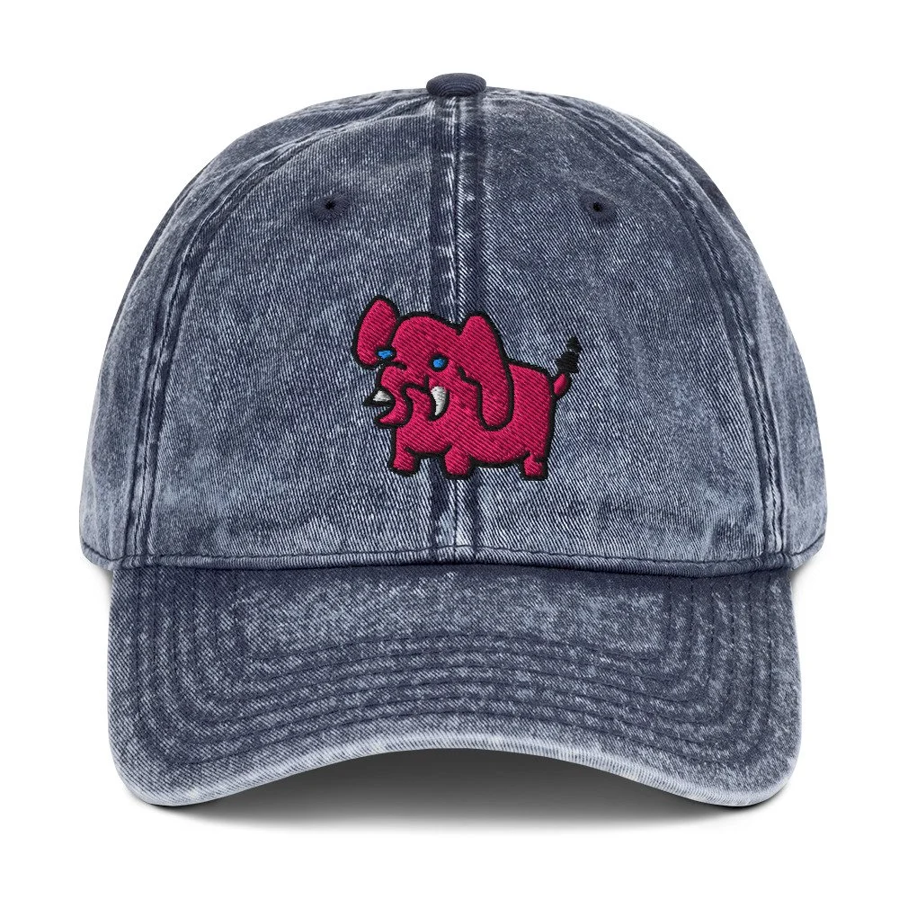 Pink Elephant Vintage Cap