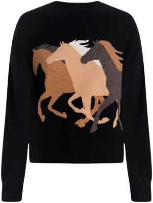 100% Cashmere Horse Intarsia Sweater