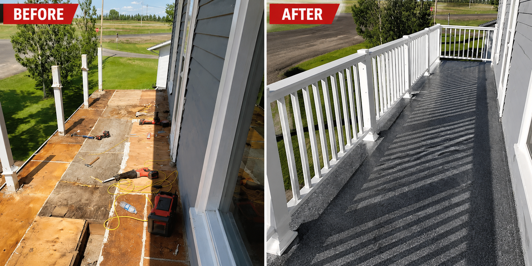 Patio Balcony - Polyaspartic Full Chip Broadcast - Kenatson, SK