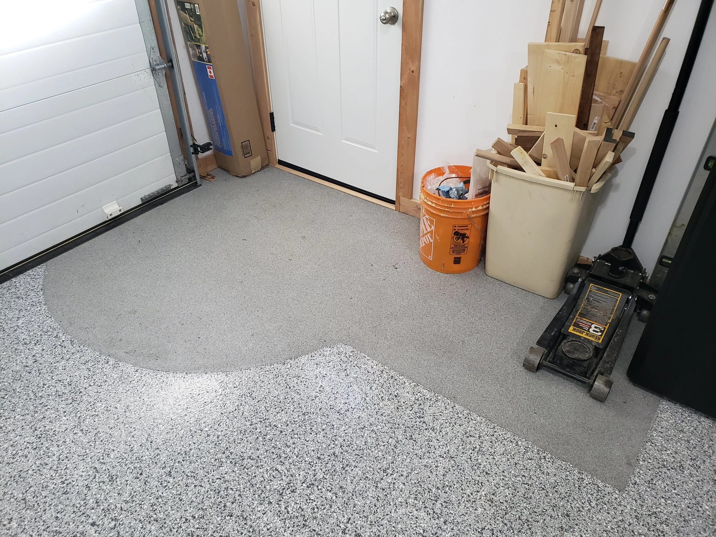 Finished in Pepper Frost Anti-Slip Quartz Stone.