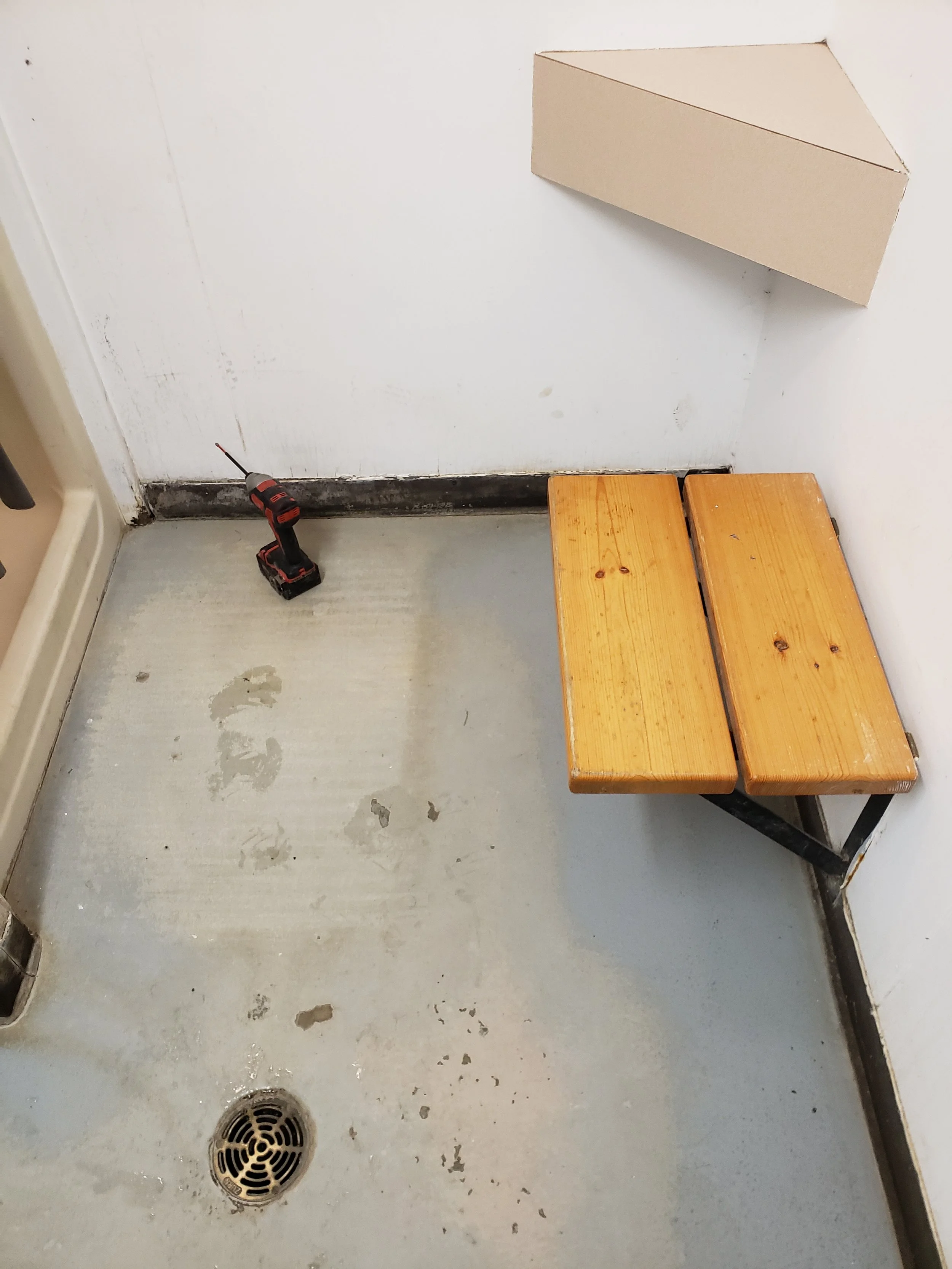 Provincial Park bathrooms, before coating. 