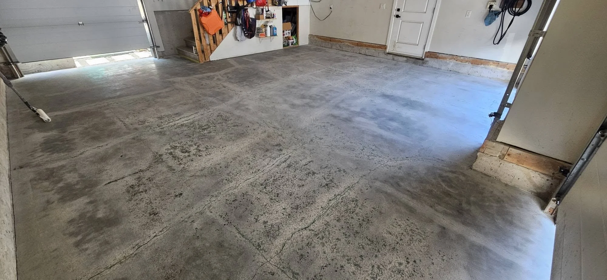 BEFORE - Cracked and damaged concrete.