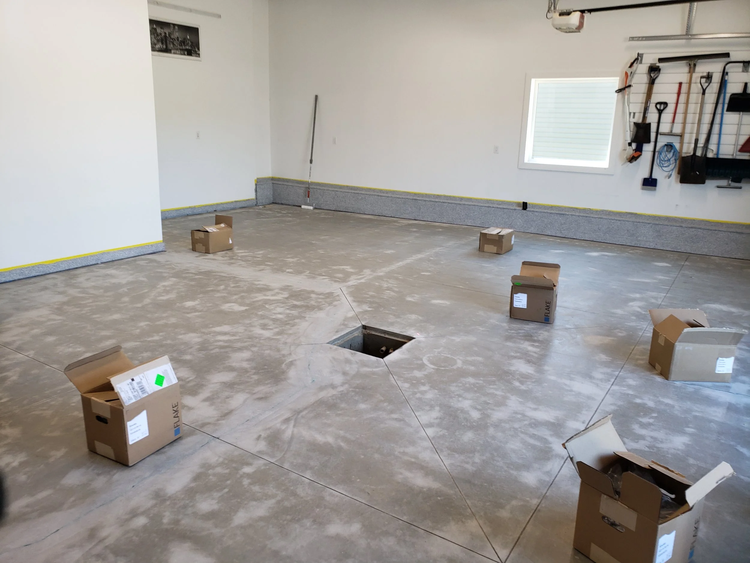 BEFORE - Concrete grinded and repaired.