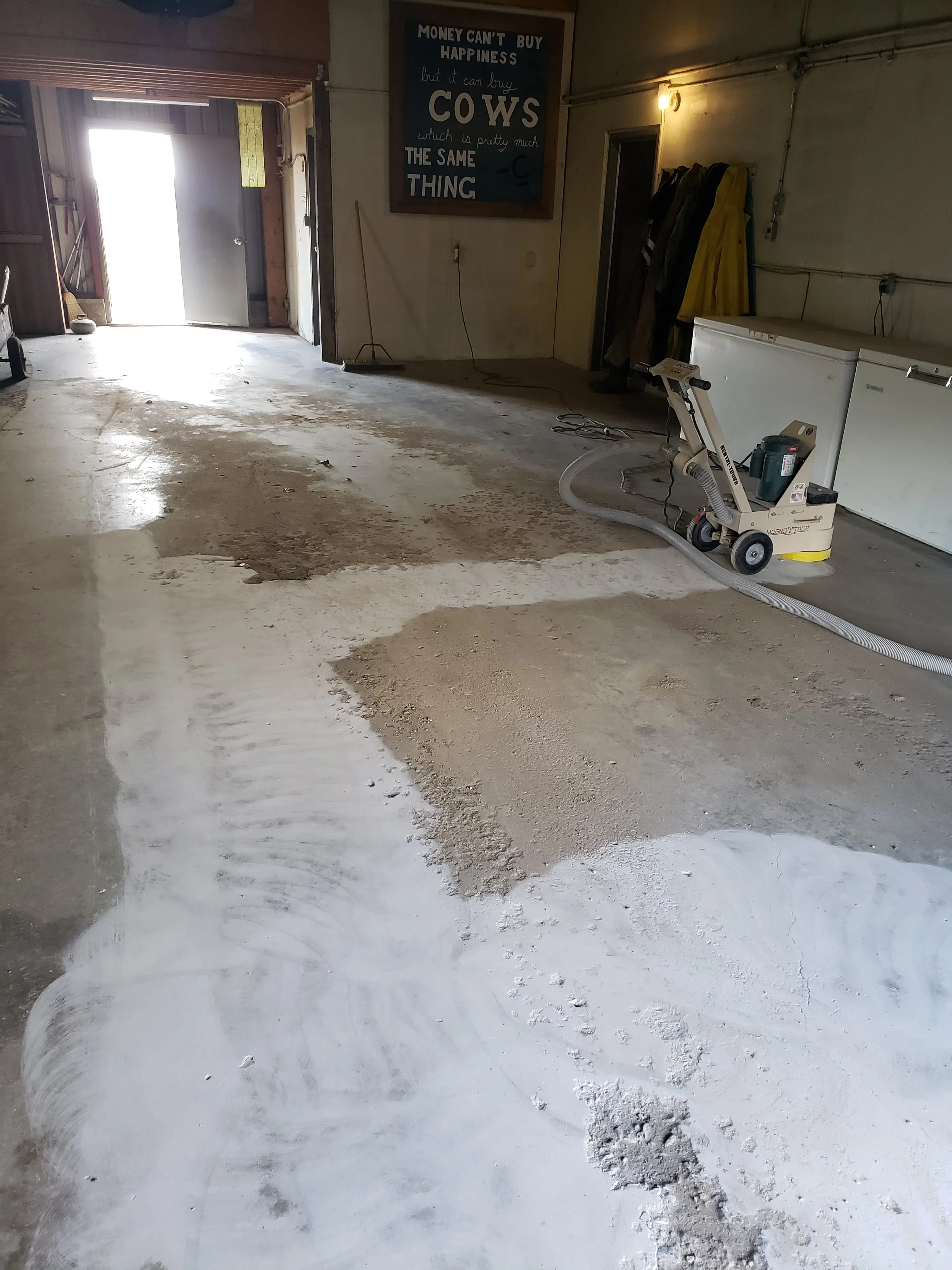 BEFORE - Concrete in bad shape. Lots of pitting. 