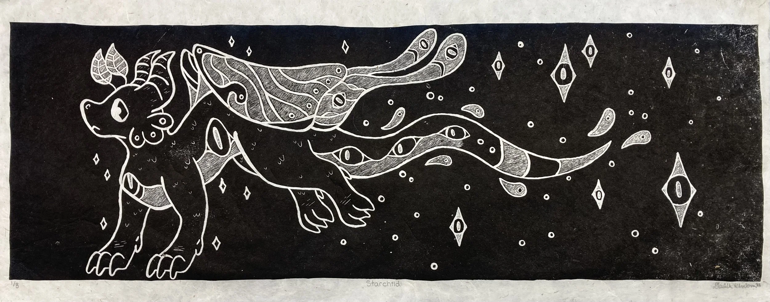 Starchild, 2022, stone lithograph, 9.25" x 22"