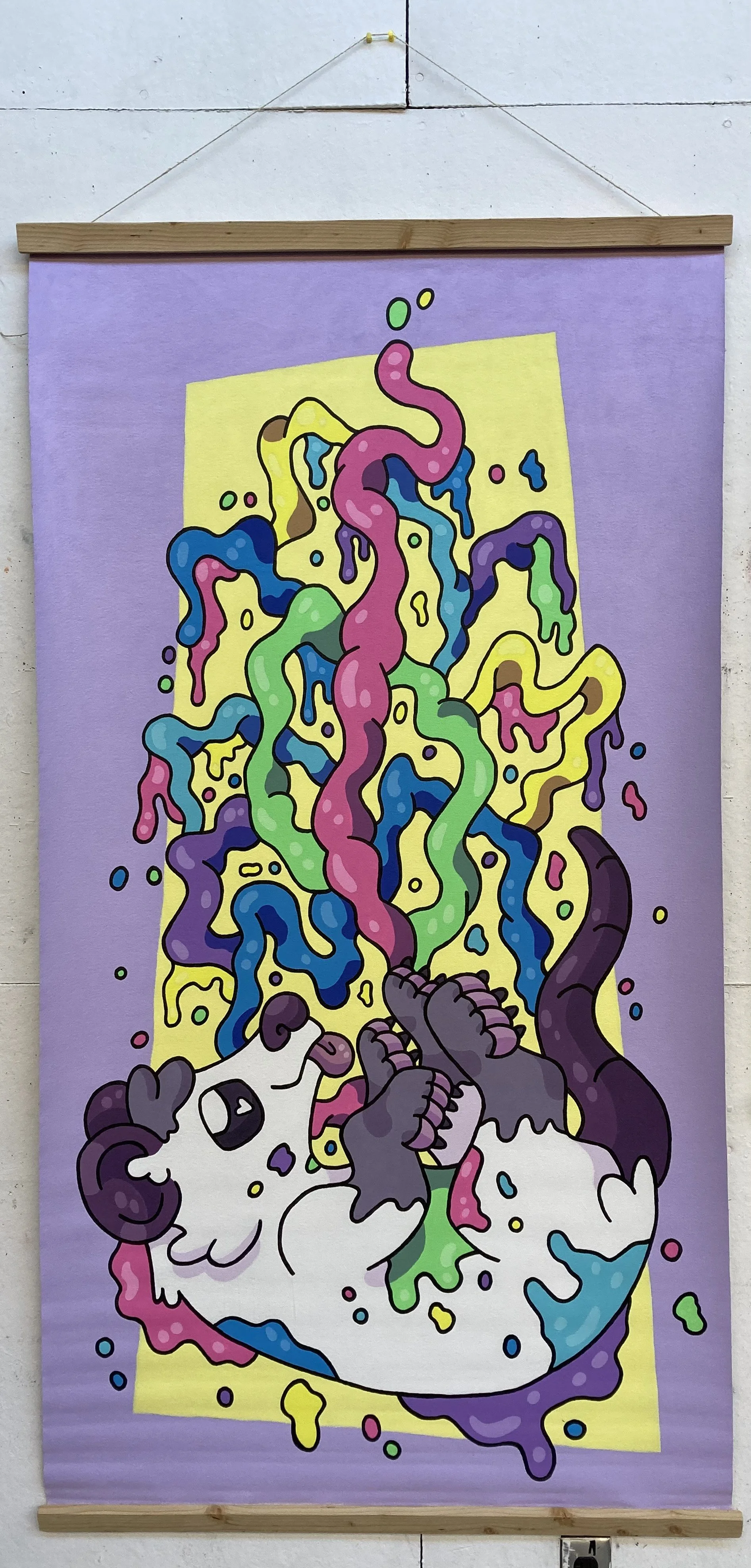 Ephemeral, 2022, acrylic on canvas, 71.5" x 37.75"