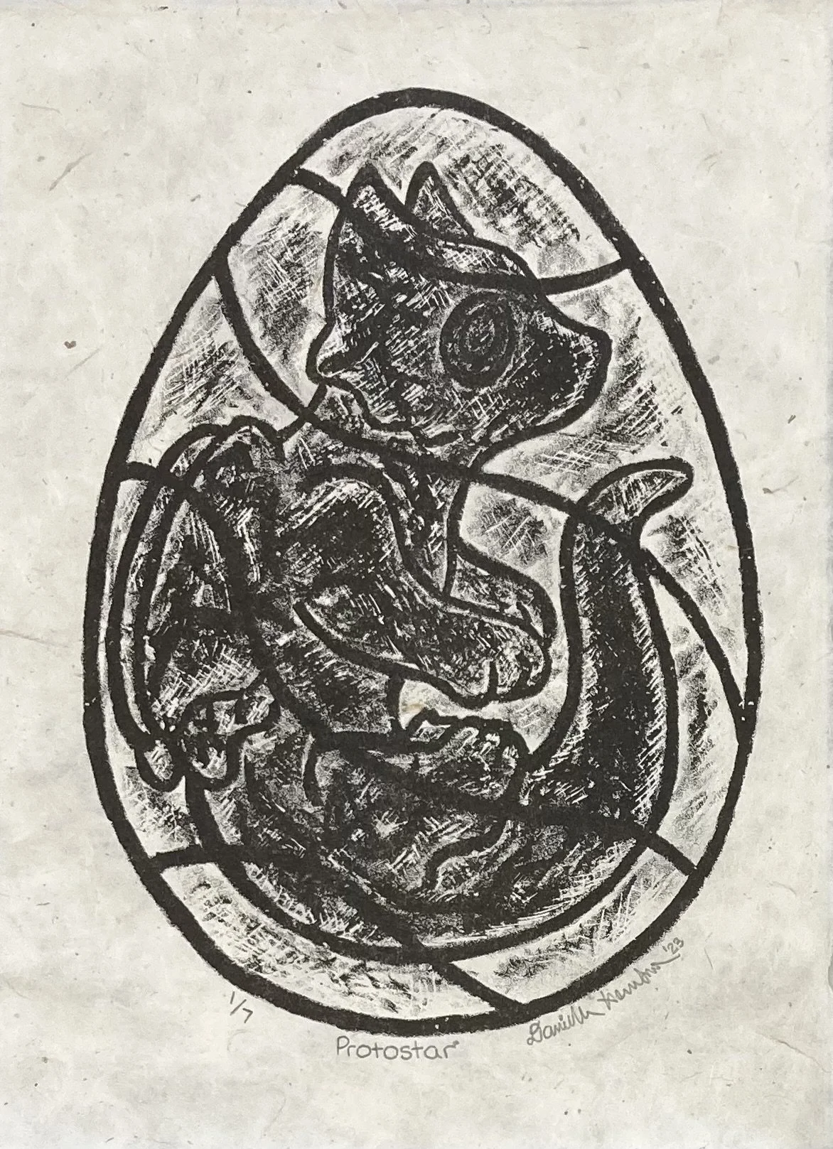 Protostar, 2022, stone lithograph, 8.25" x 6"