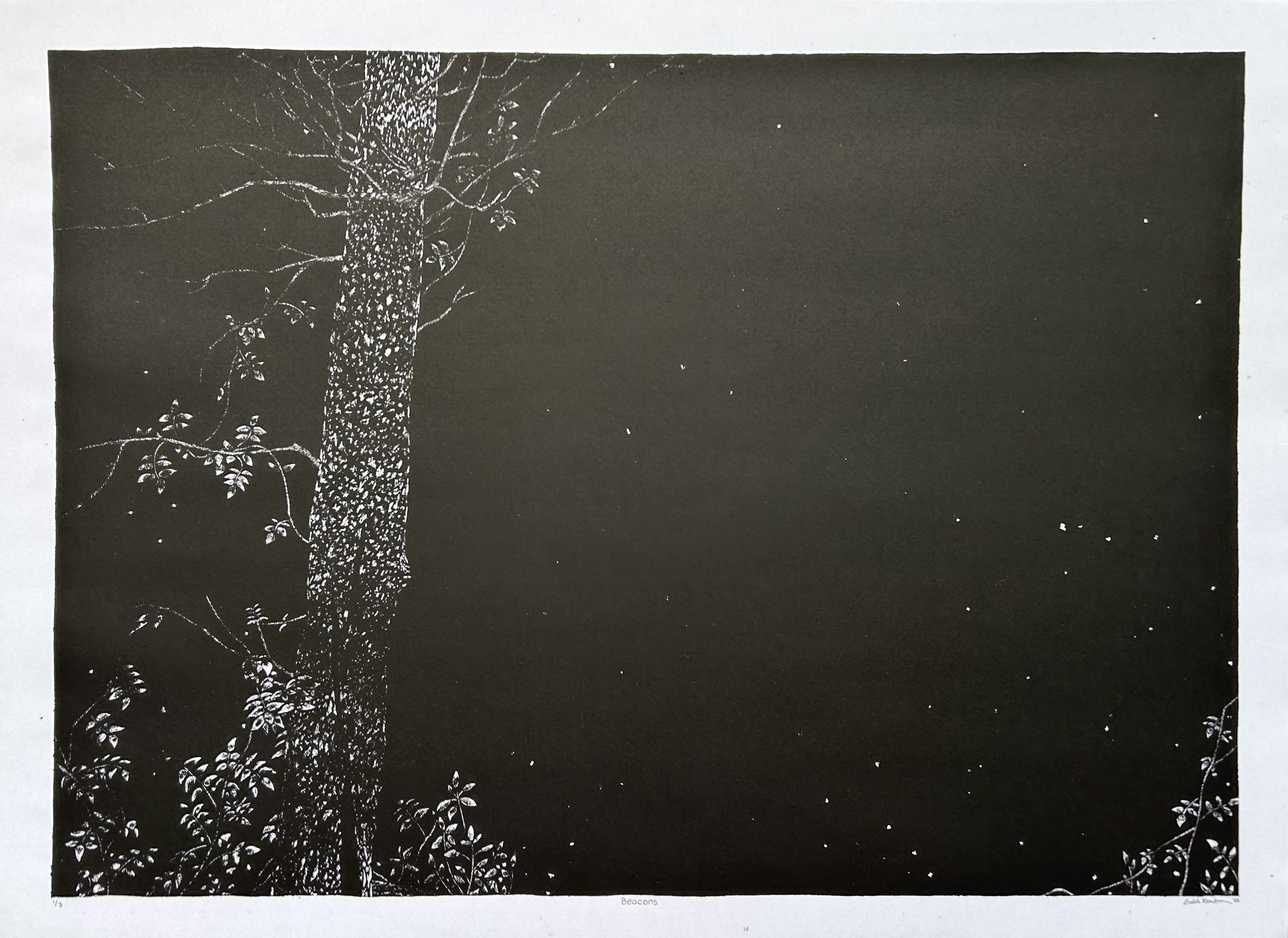 Beacons, 2025, stone lithograph