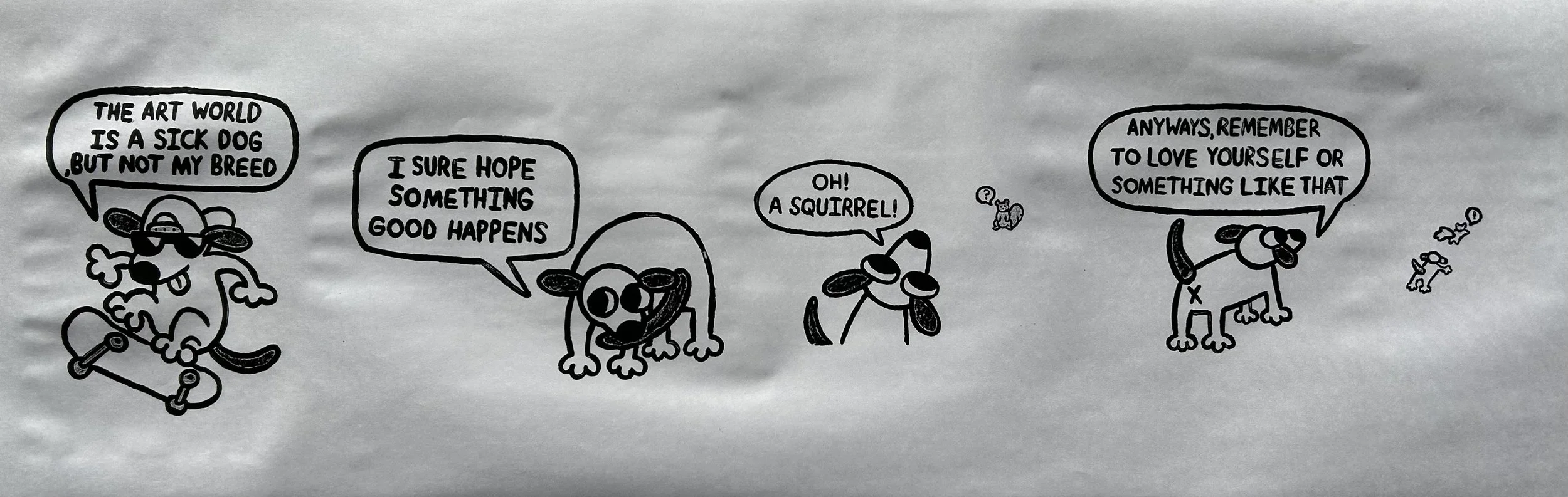 Dog Days, 2025, stone lithograph, 9.75" x 29.5"