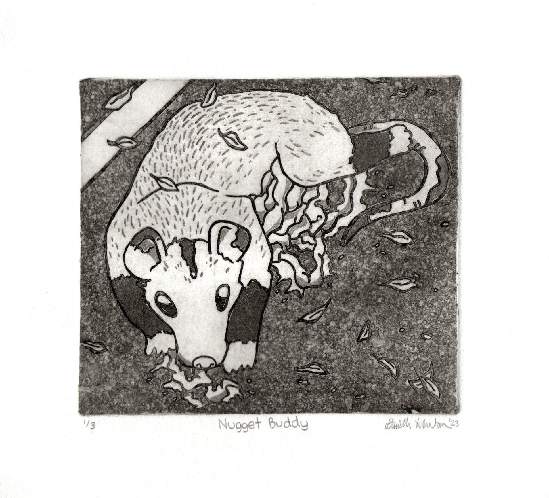 Nugget Buddy, 2023, intaglio print, 6" x 6.5"