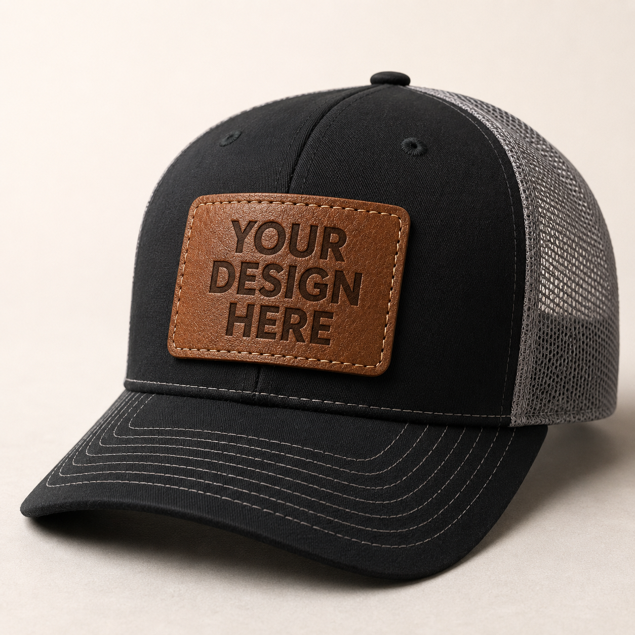 Custom Velcro Leatherette Patch and Richardson 112 Hat