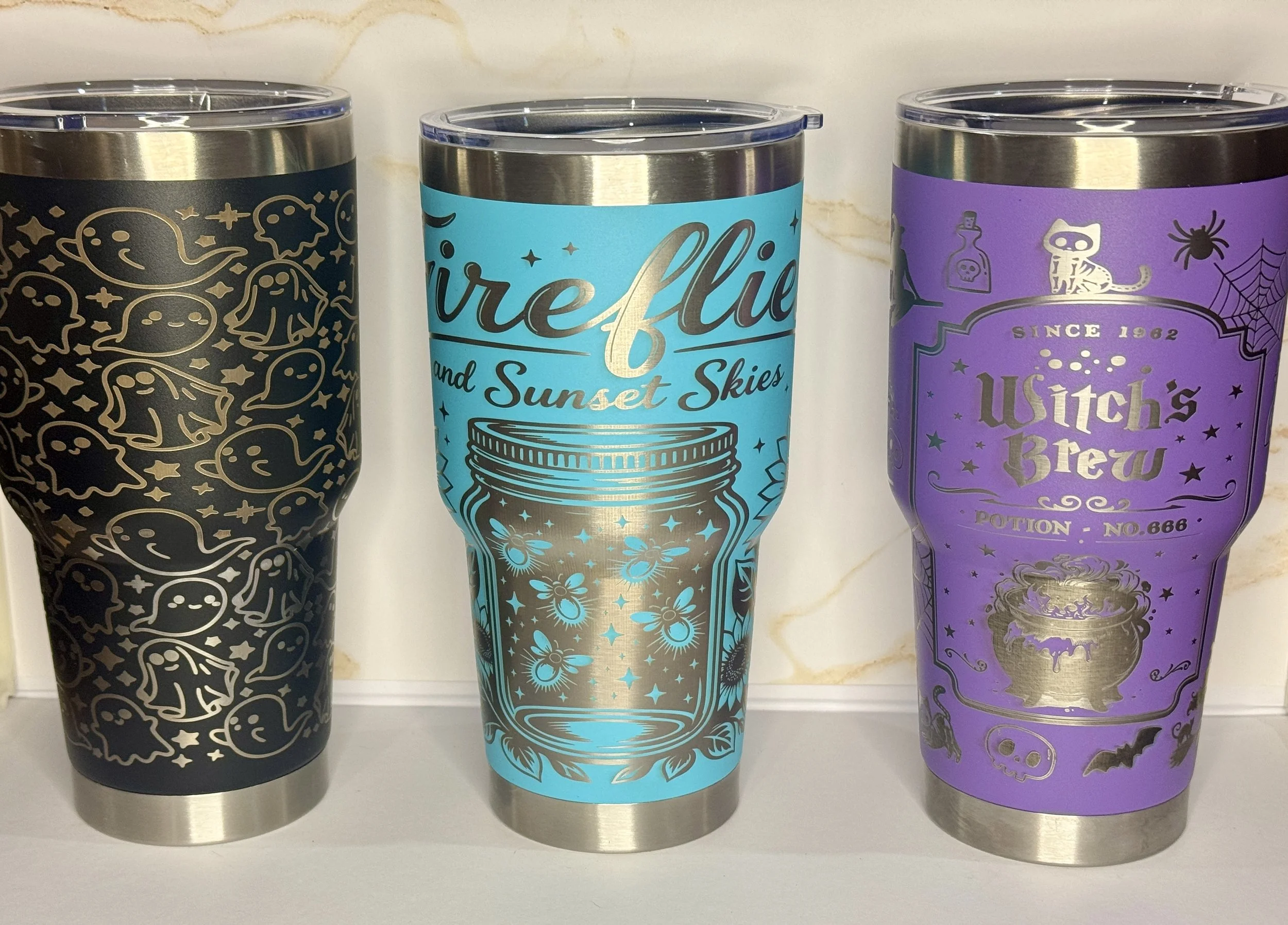 Friendly Ghosts Engraved Tumbler — 30 oz