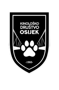 Logo for Kinolško drušvo Osijek, featuring a paw print and stylized bridges, with the text 'Kinolško Društvo Osijek,' established in 1960.