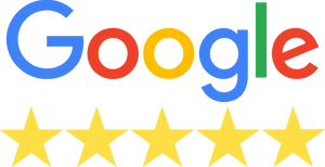 Google logo with five yellow stars below it.
