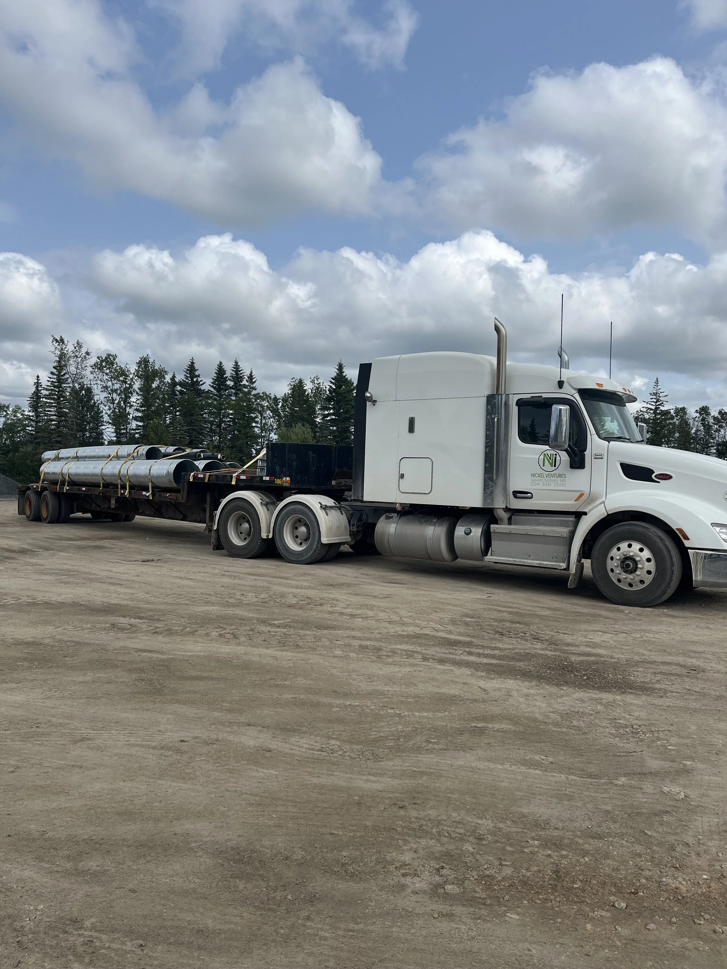 Flat Deck Culvert Hauling