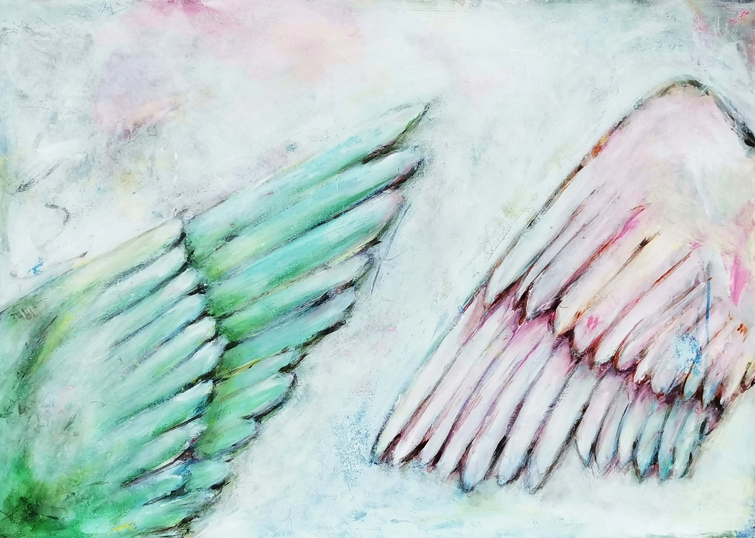 Abstract wings artwork painting