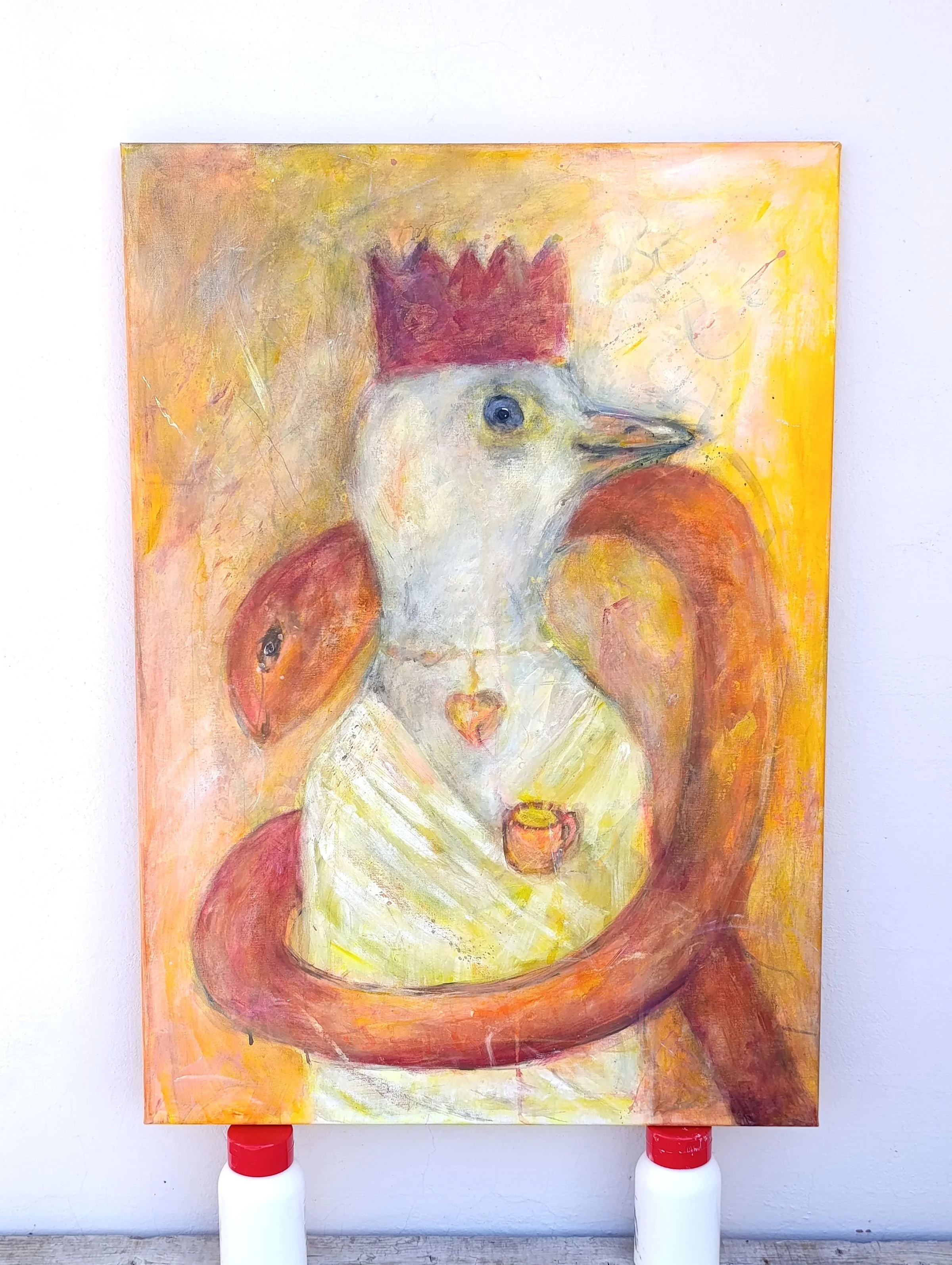 Original Art, Symbolic Painting, Faith Hope Love Collection, 70x100 cm, Modern Fine Art, Kasia Slusarczyk, Gold Abstract Art, Symbolic Trilogy, Investment Art