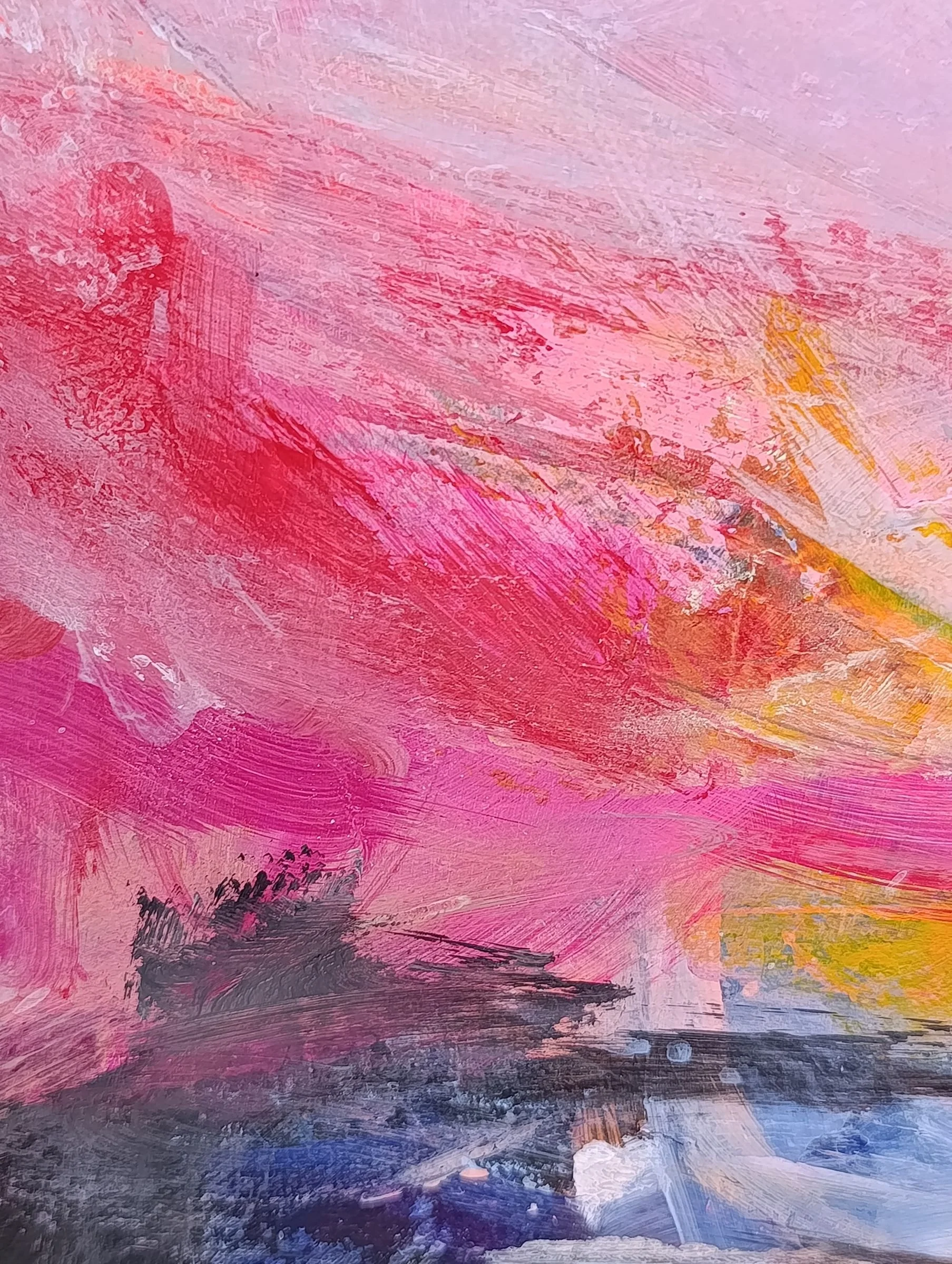 Close-up of original abstract art Love Finds a Way