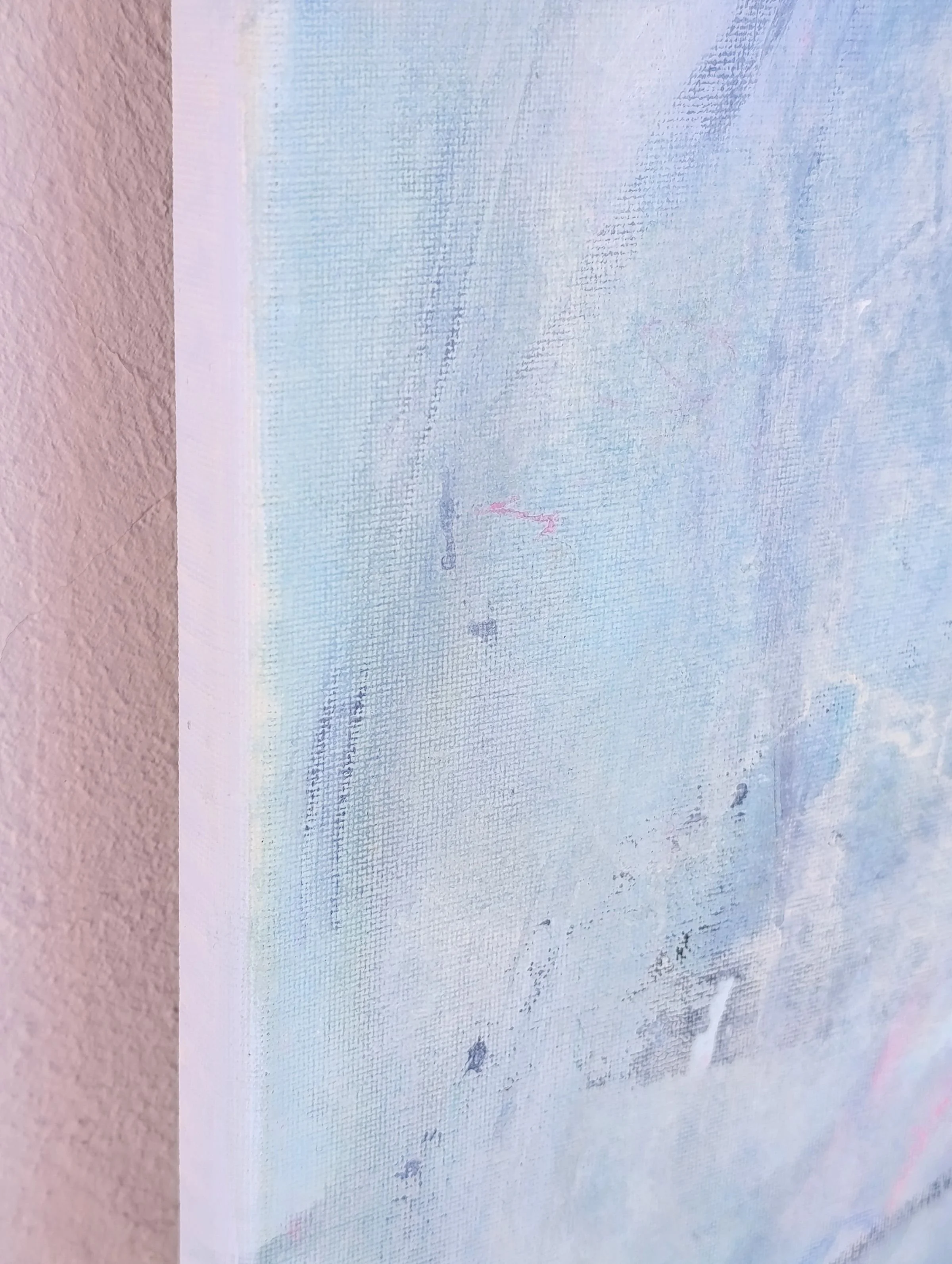 Side view of The Cup of Love acrylic painting on canvas by Kasia Ślusarczyk.
