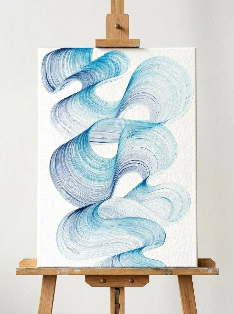 blue abstract painting