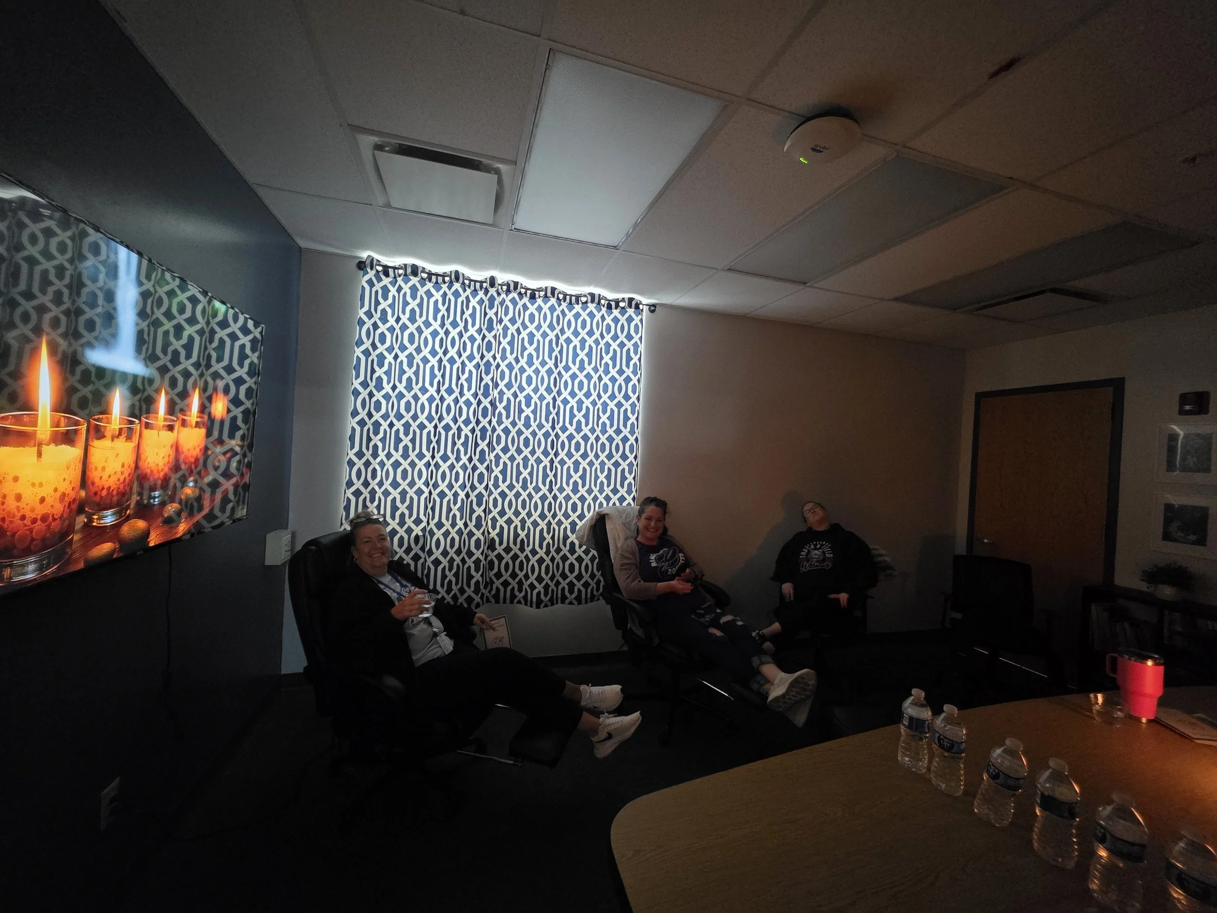 Permission to Pause: We transformed a space into a relaxing retreat where staff could take a break, unwind, and recharge during the school day.