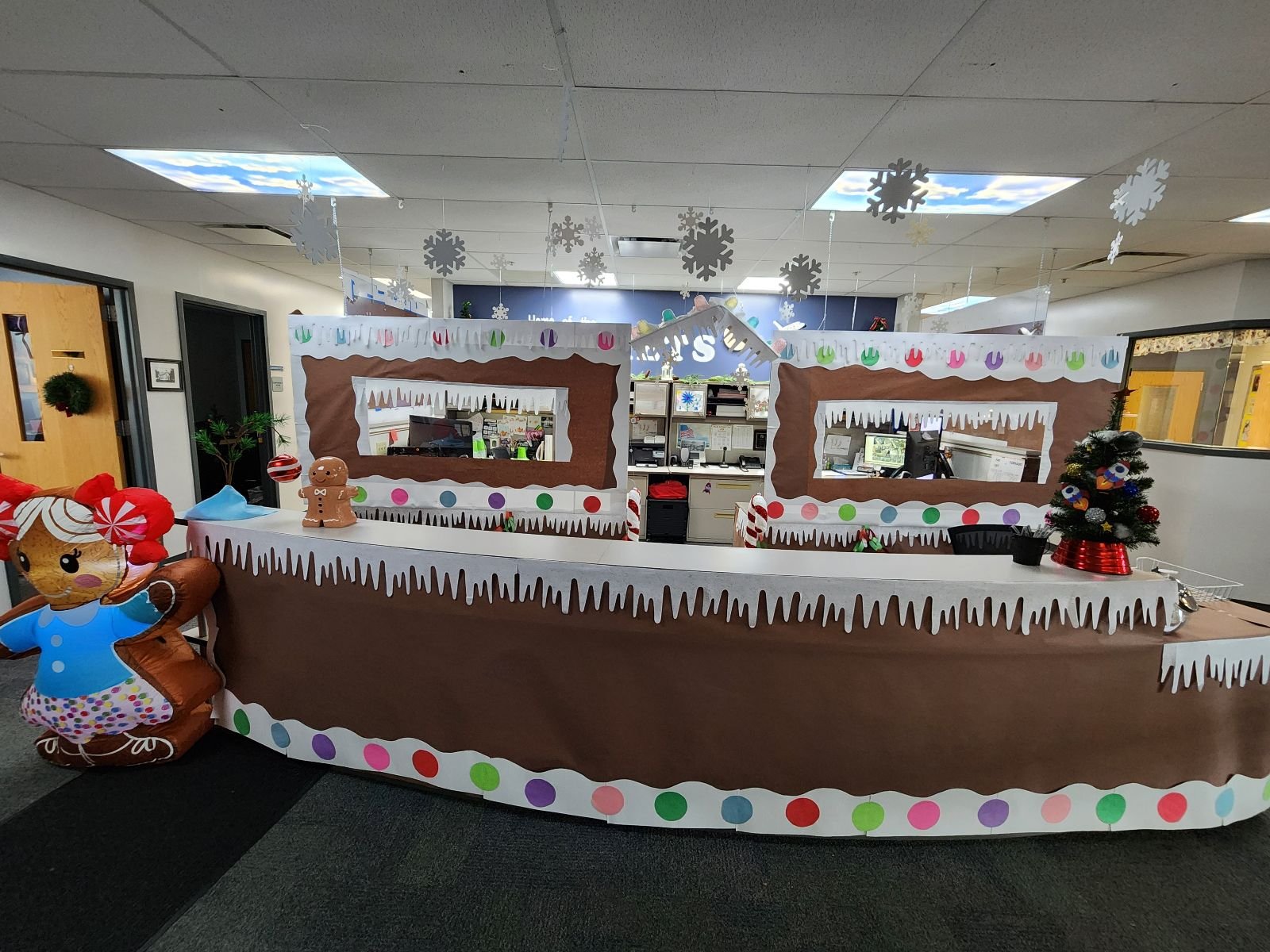 A Gingerbread Office Makeover: Our administrative assistant transformed our school office into a life-sized gingerbread house! A little creativity, a lot of holiday spirit, and a fun way to bring smiles to staff, students, and visitors.