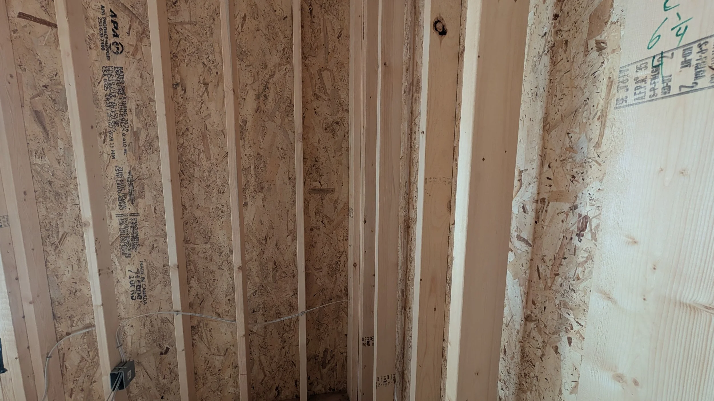 Staggered stud exterior walls