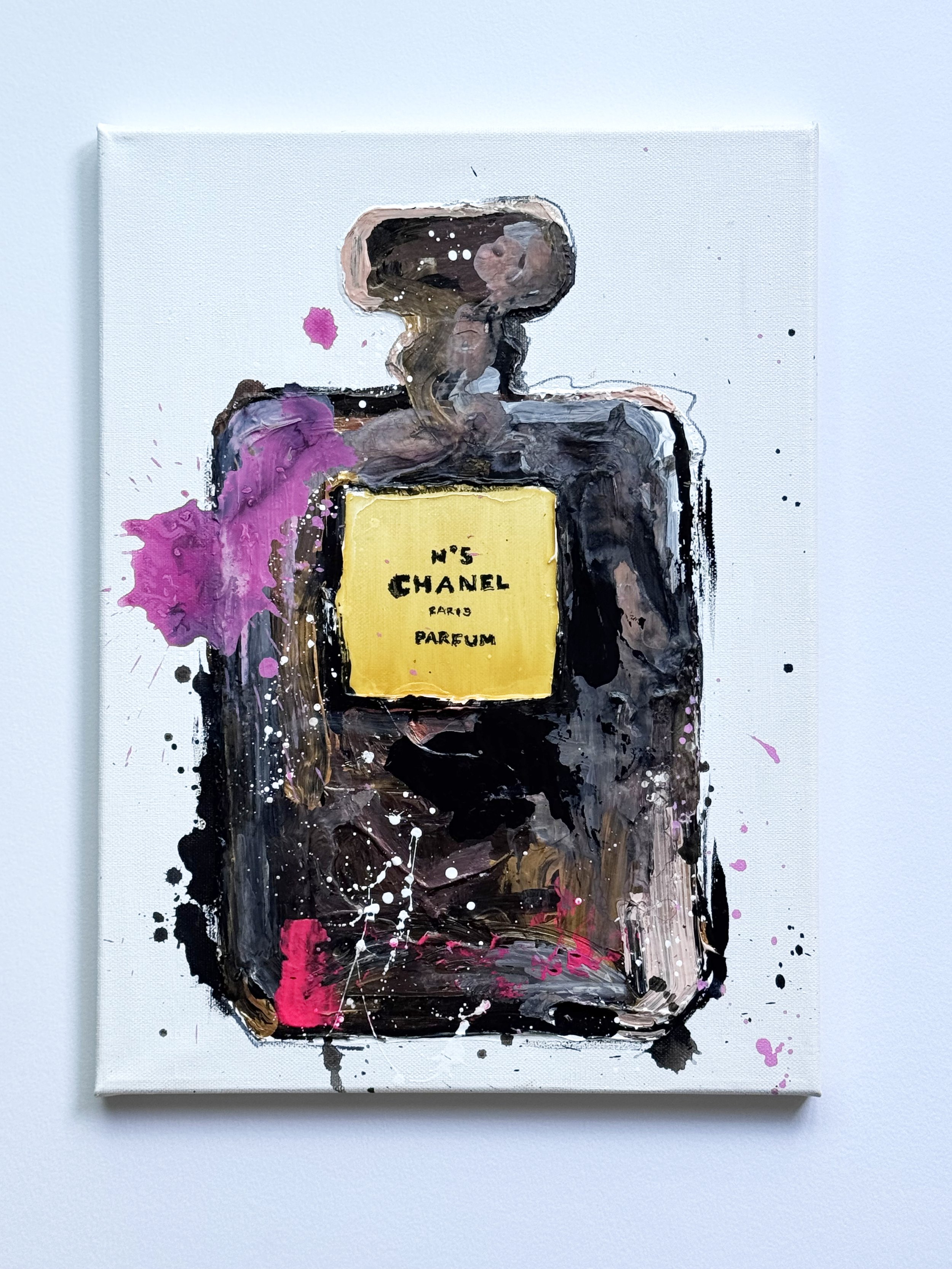 MULTI COCO No. 5 Inspired Perfume bottle painting on canvas