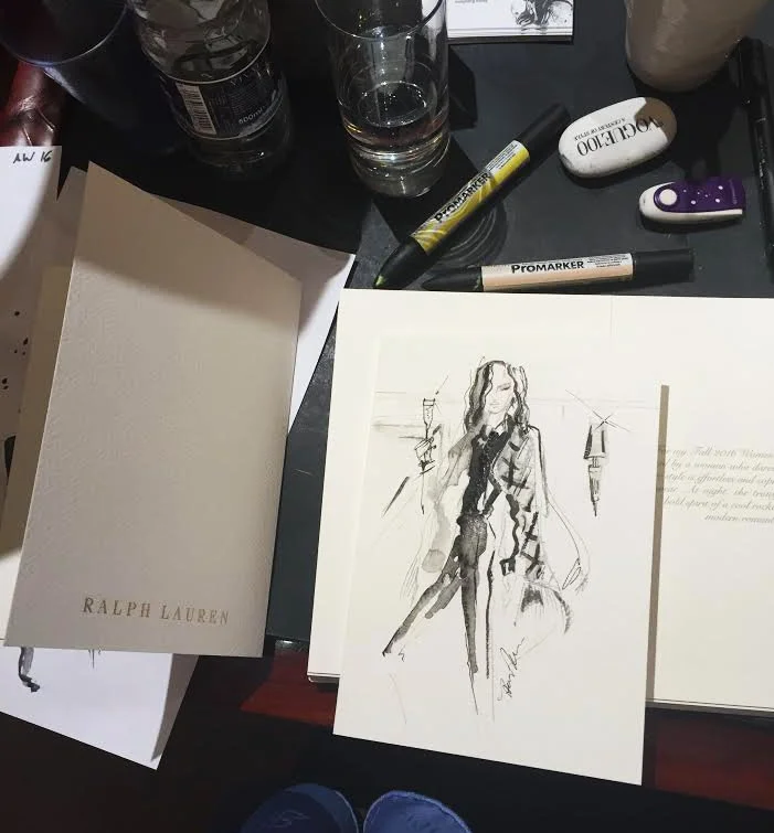 Live beauty and fashion event  illustration London Mayfair
