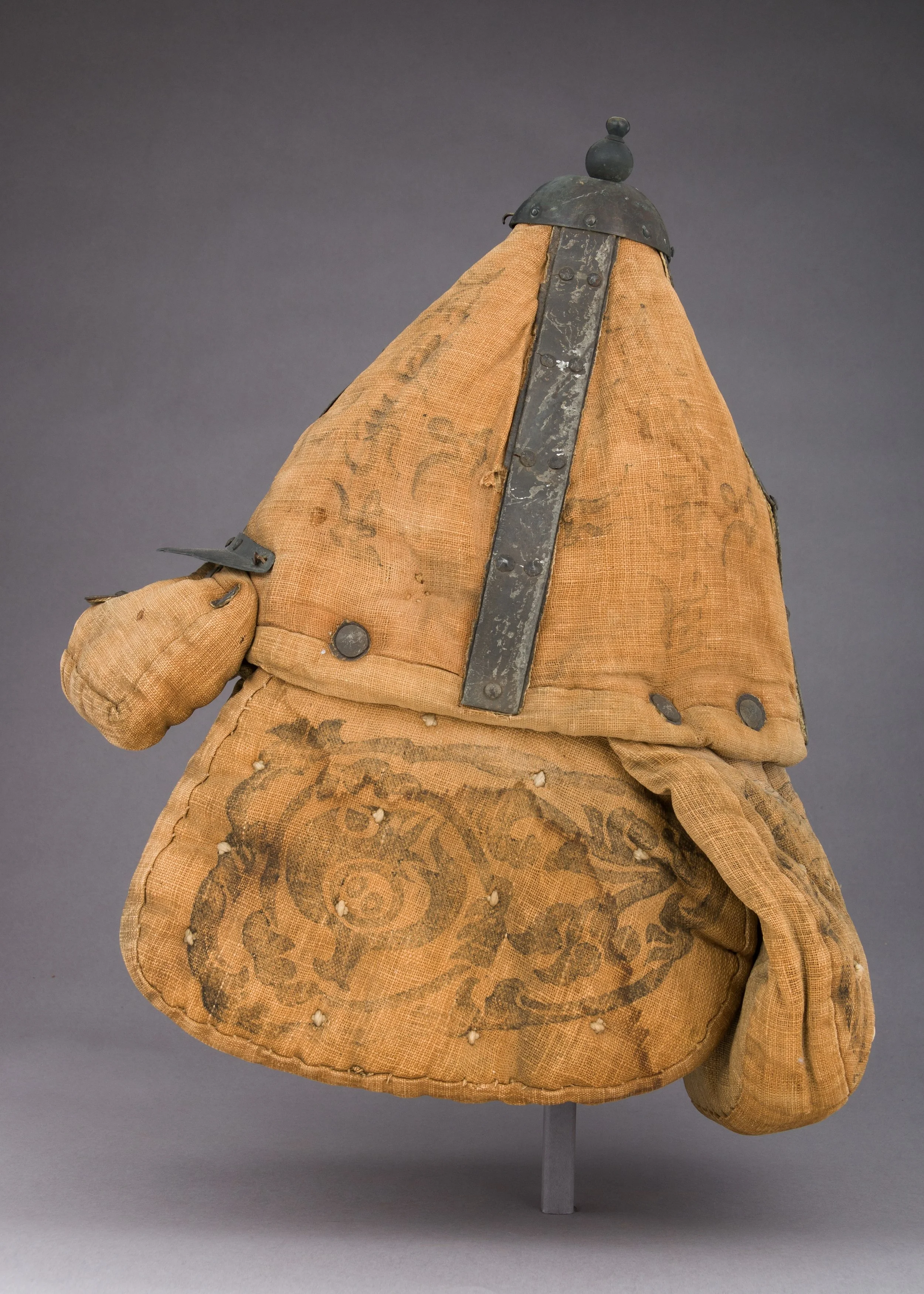 Fabric Armor and Helmet with Buddhist and Taoist symbols. Helmet.