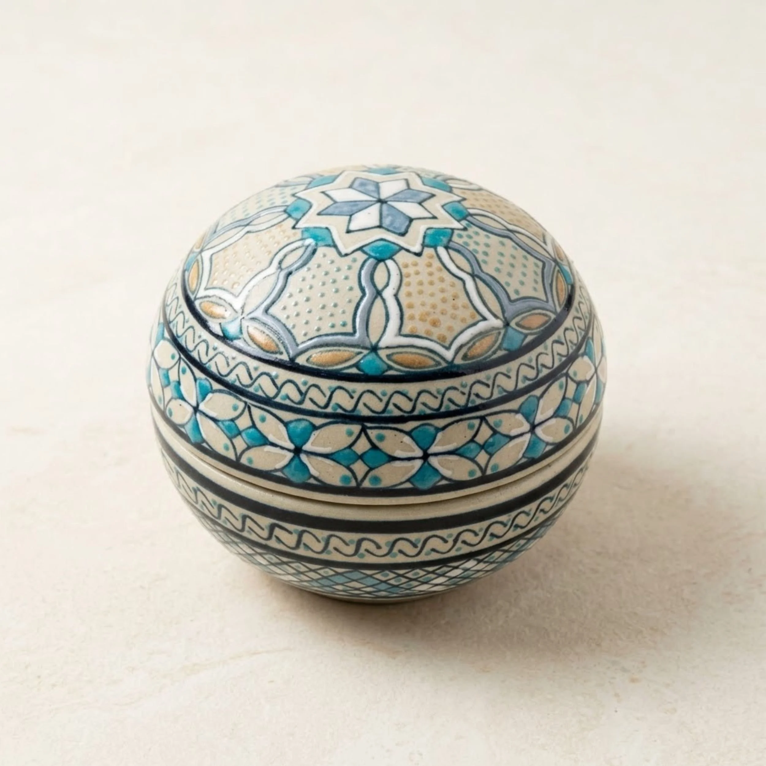 Vintage Servin Mexico Trinket Box | Hand Painted Pottery