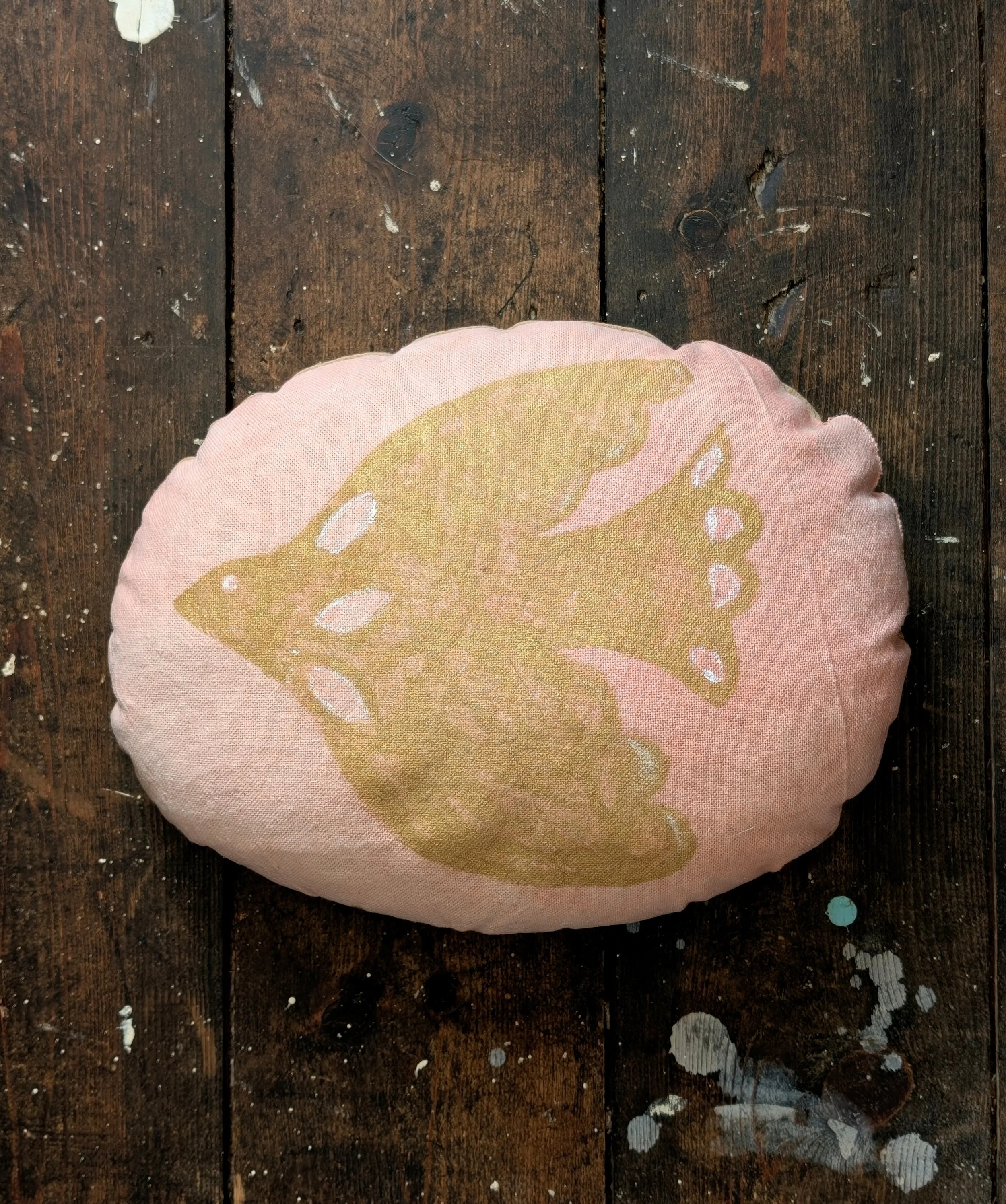 Smelly Bird Lavender & Rose Filled Pillow- Pink & Gold