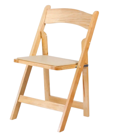 Natural Wood Padded Folding Chair