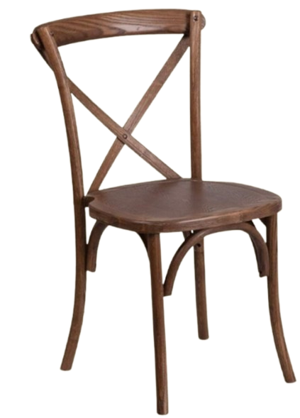 Brown Wood Crossback Chairs