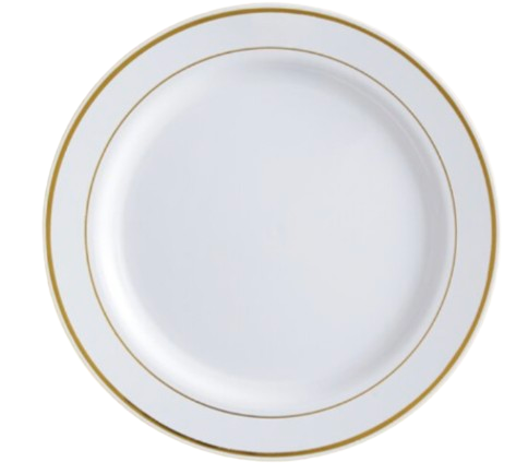 Gold & White Dinner Plates