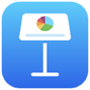 Icon of a presentation stand with a pie chart on the screen