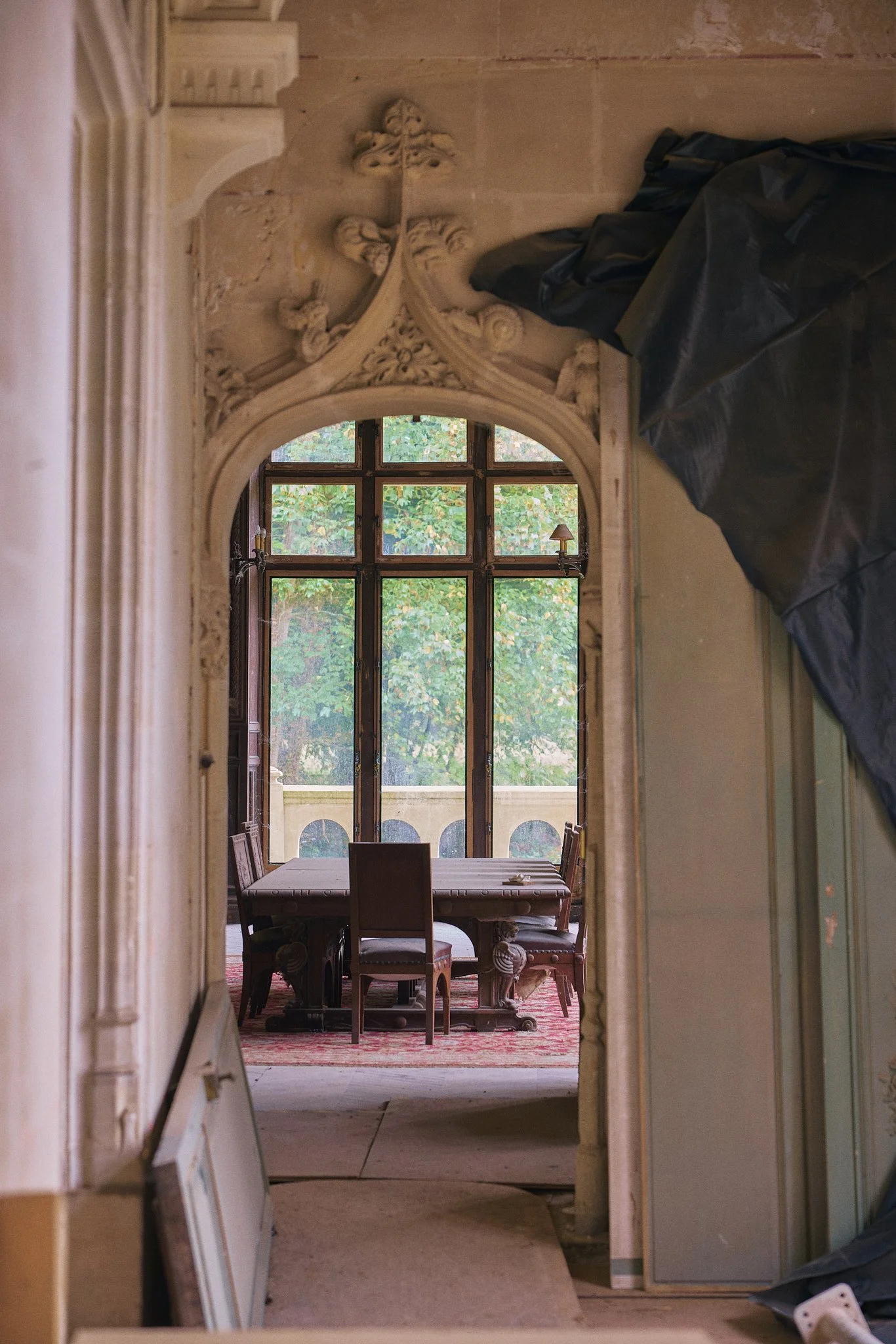 Chantier de restauration du Château de Vigny, Artene, photographie de chantier Benoît Drouet