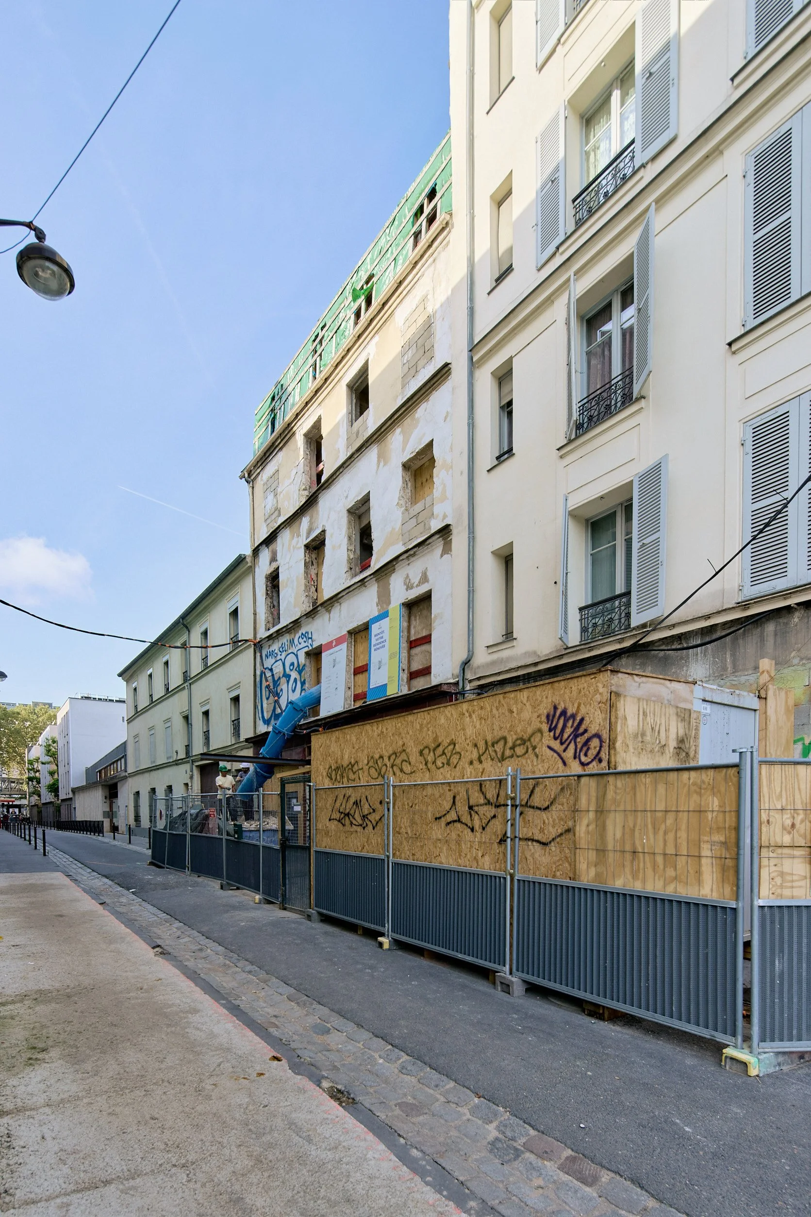 Chantier de logements rue Caillé, Paris 18e, AKR architecture, photographie de chantier Benoît Drouet