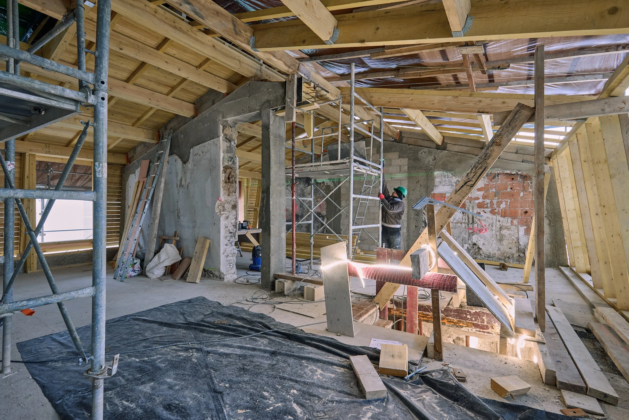 Chantier de logements rue Caillé, Paris 18e, AKR architecture, photographie de chantier Benoît Drouet