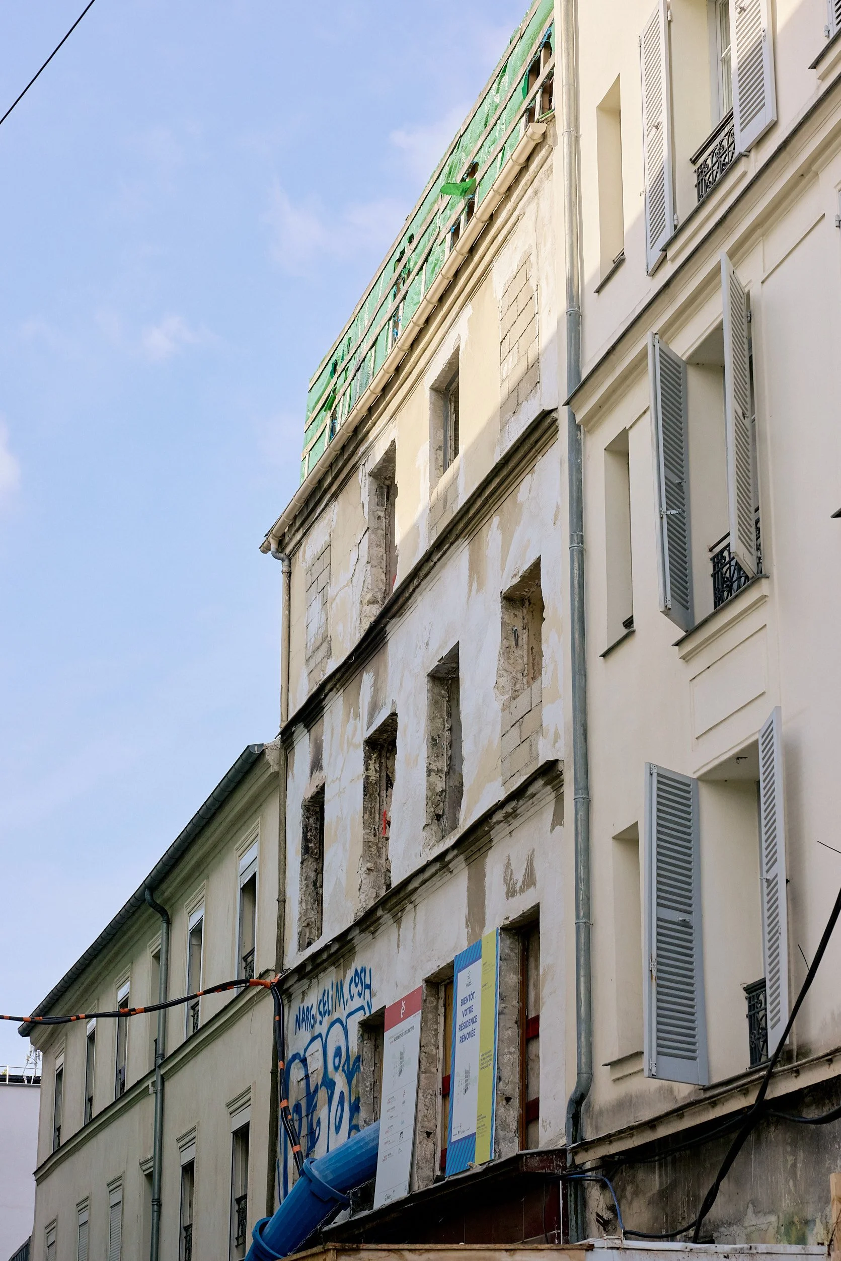 Chantier de logements rue Caillé, Paris 18e, AKR architecture, photographie de chantier Benoît Drouet